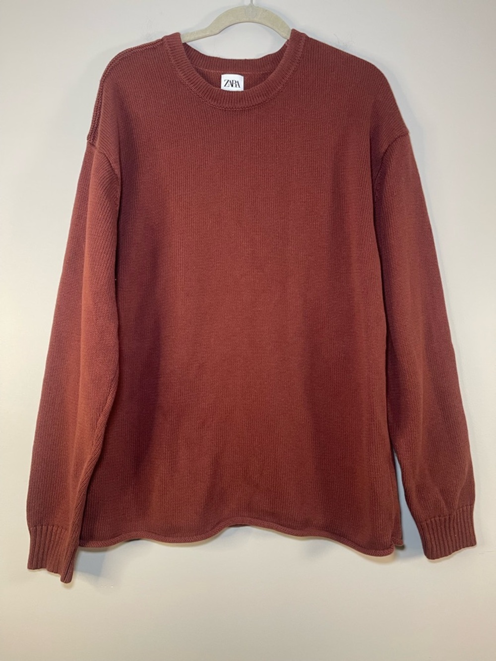 Zara Women's Rust Crewneck Sweater